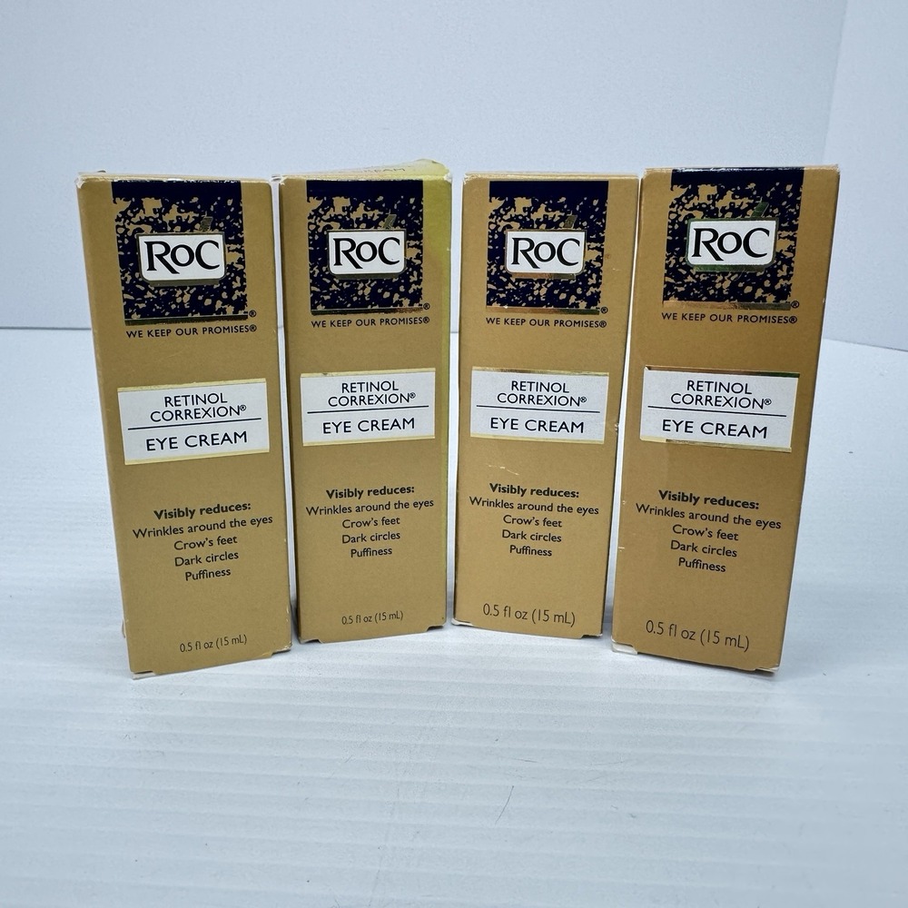 4 RoC RETINOL CORREXTION Eye Cream 0.5 oz NEW Lot Wrinkles Crows Feet Puffiness